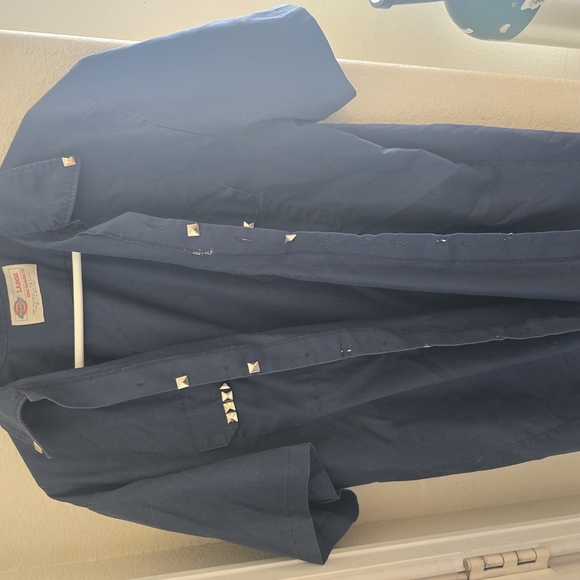 Dickies Work Shirt - Studded DIY Punk - Size Large - Picture 3 of 4